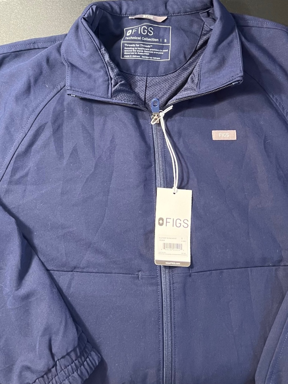 Figs Navy Blue "Sydney" Scrub  Zippered  Women's Jacket NWT